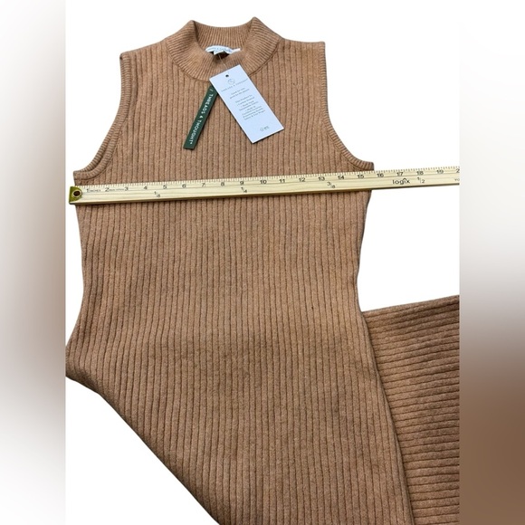 NWT Threads 4 Thought Tan Sheath Dress with Mock Neck and Sleeveless Design - Picture 11 of 14
